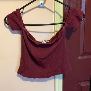 Maroon tube top with sleeves, medium, Fashion Nova